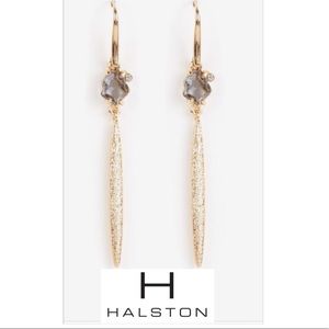 NWT H Halston Goldtone  Stick Linear Earrings